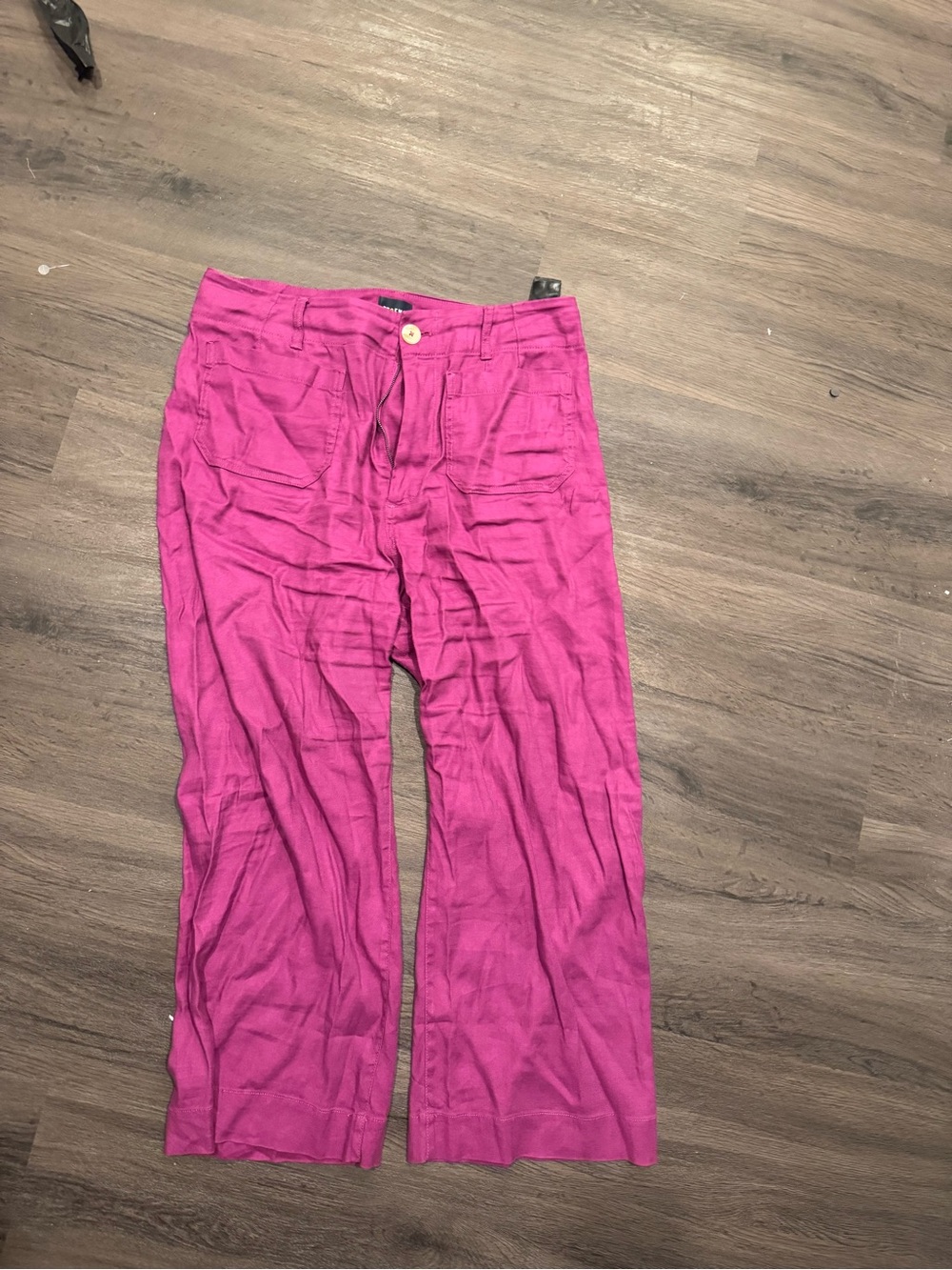 Maeve by Anthropologie Magenta Colette High-Waist Pants with Button Front